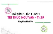 Soạn bài Tri thức ngữ văn trang 39 lớp 7 Kết nối tri thức tập 1